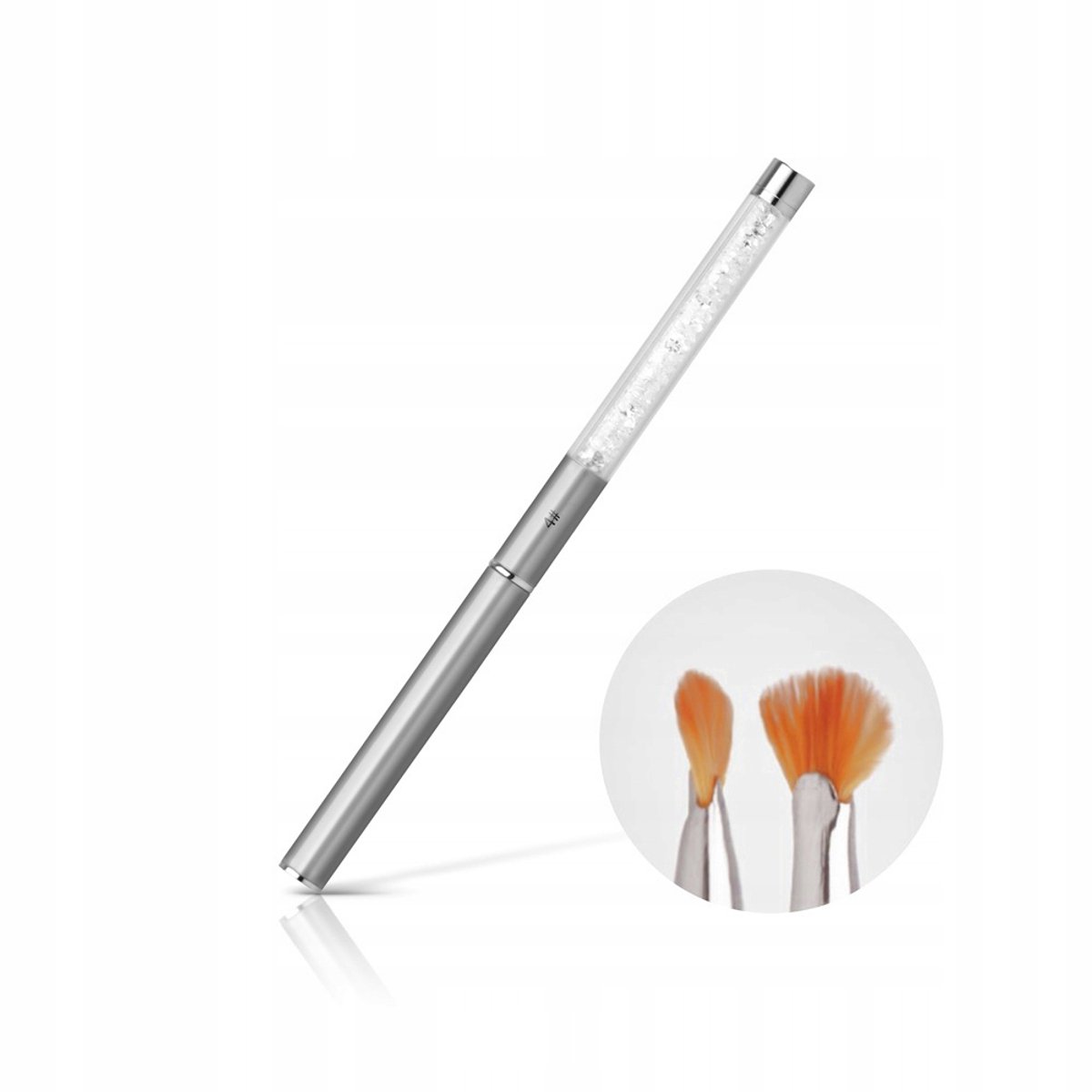 Ombre Penseel Silver met Kristallen - #04
