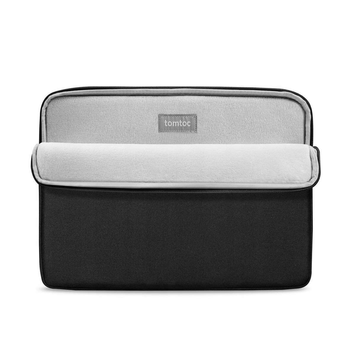 Laptop sleeve 15 inch waterafstotend gerecycled materiaal schuimvoering fleece voering MacBook Air Pro zwart - Afbeelding 3