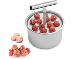 foto van longziming -RVS Gehaktbal Maker met 12 Gaten – Antiaanbak Vleestang Pers voor Gehaktballen, Garnalenballetjes en Groenteballetjes – Handmatige Vleesbollen Vormer voor Keuken, Koken en BBQ