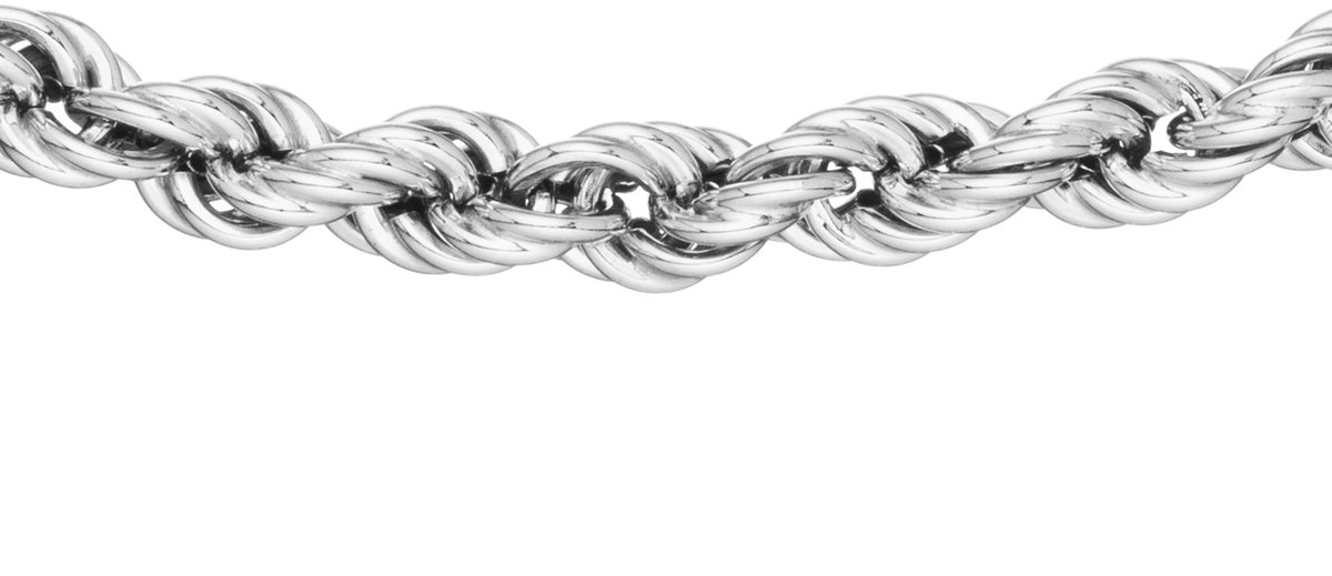 Glow 102.2398.60 Ketting - Collier - Sieraad - Schakelketting - Zilver - 925 Zilver - Koord - 60 cm lang