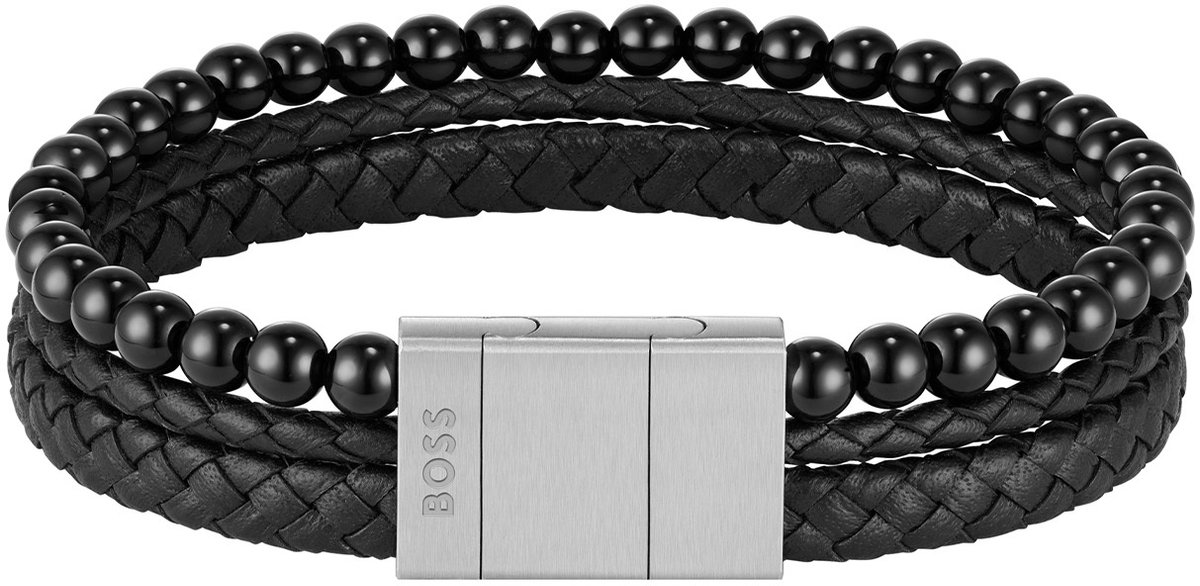 BOSS HBJ1580786 Heren Armband - Leren armband