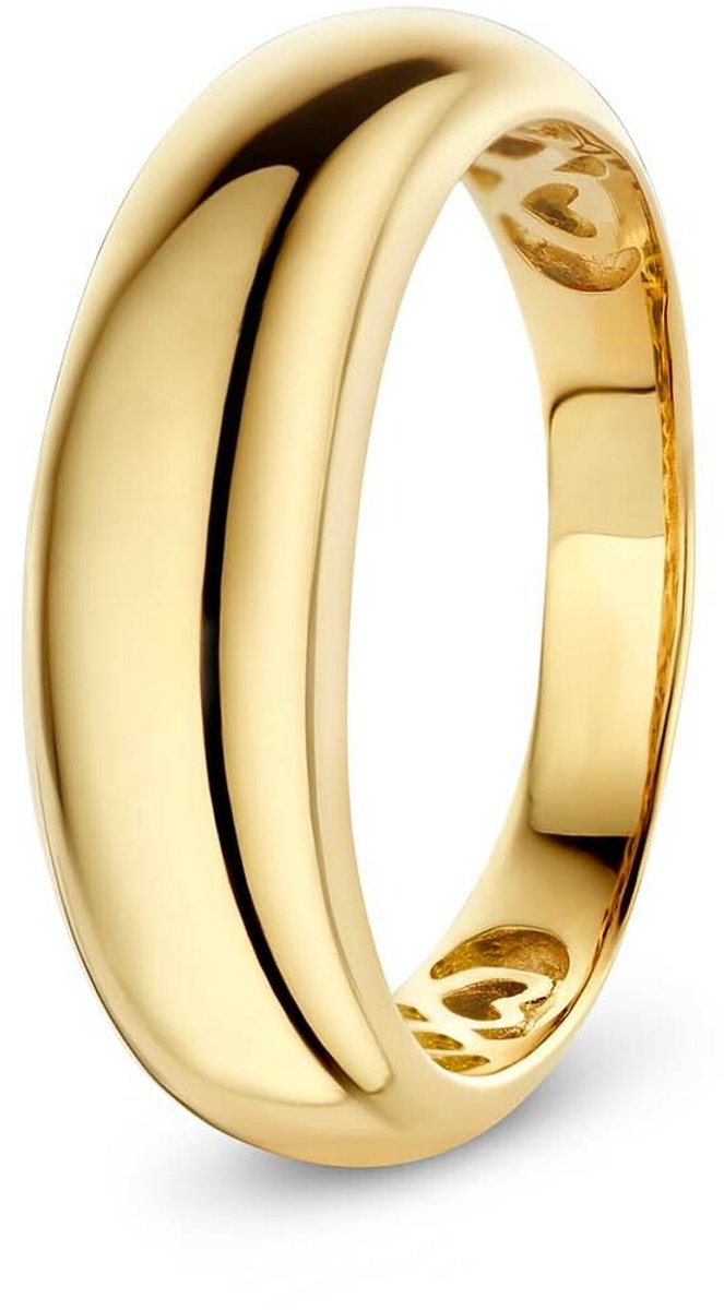 Glow 214.122856 Dames Ring - Minimalistische ring - Sieraad - Goud - Goudkleurig - 925 Zilver - 6 mm breed