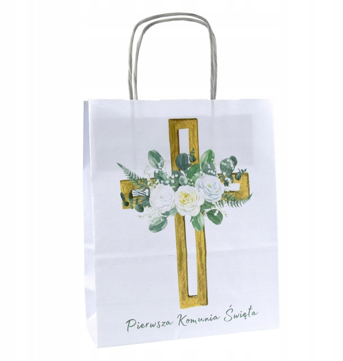 Papieren Cadeautas Eerste Communie - 18x8x22 cm - Rozen Design