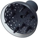 Zwarte diffuser met transparante rand, pinnetjes en een rond gat in het midden.