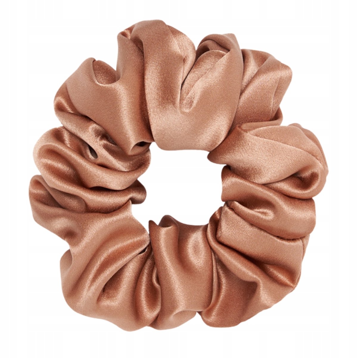 Zijden Scrunchie Haarband "Koffie" - 100% Moerbei Zijde