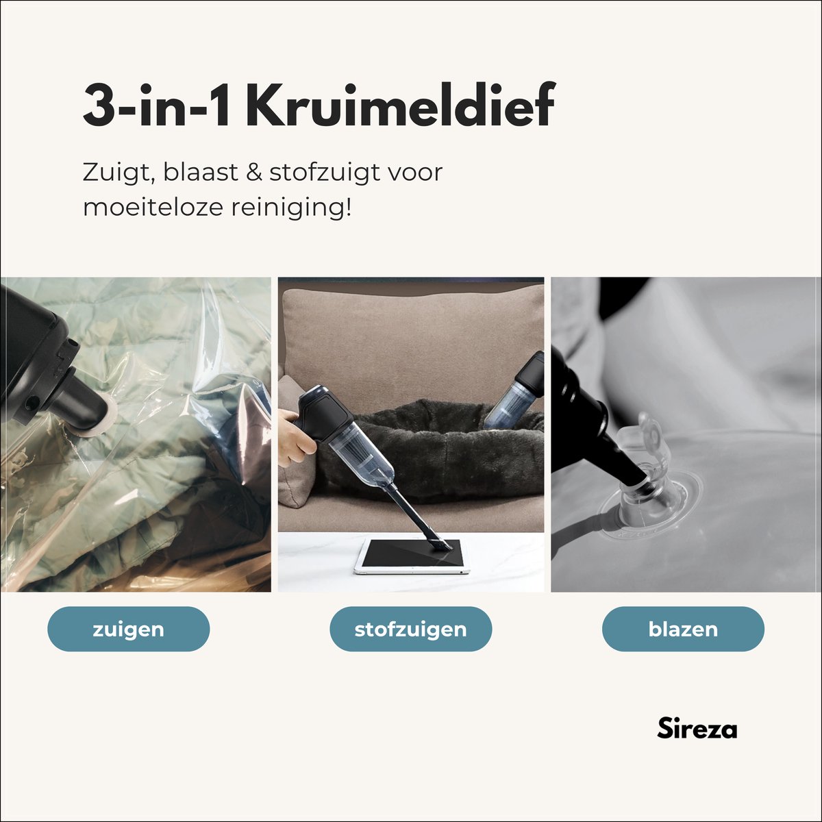 Sireza T2 - 3-in-1 kruimeldief - kruimeldief snoerloos - afbeelding 2