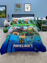 Minecraft Dekbedovertrek Blocks - Tweepersoons 200 x 200 cm - Polykatoen (Katoen/Polyester) - Inclusief 2 Kussenslopen