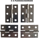 4 stuks roestvrijstalen - Piano-Schanier - Kast/deurscharnieren - RVS