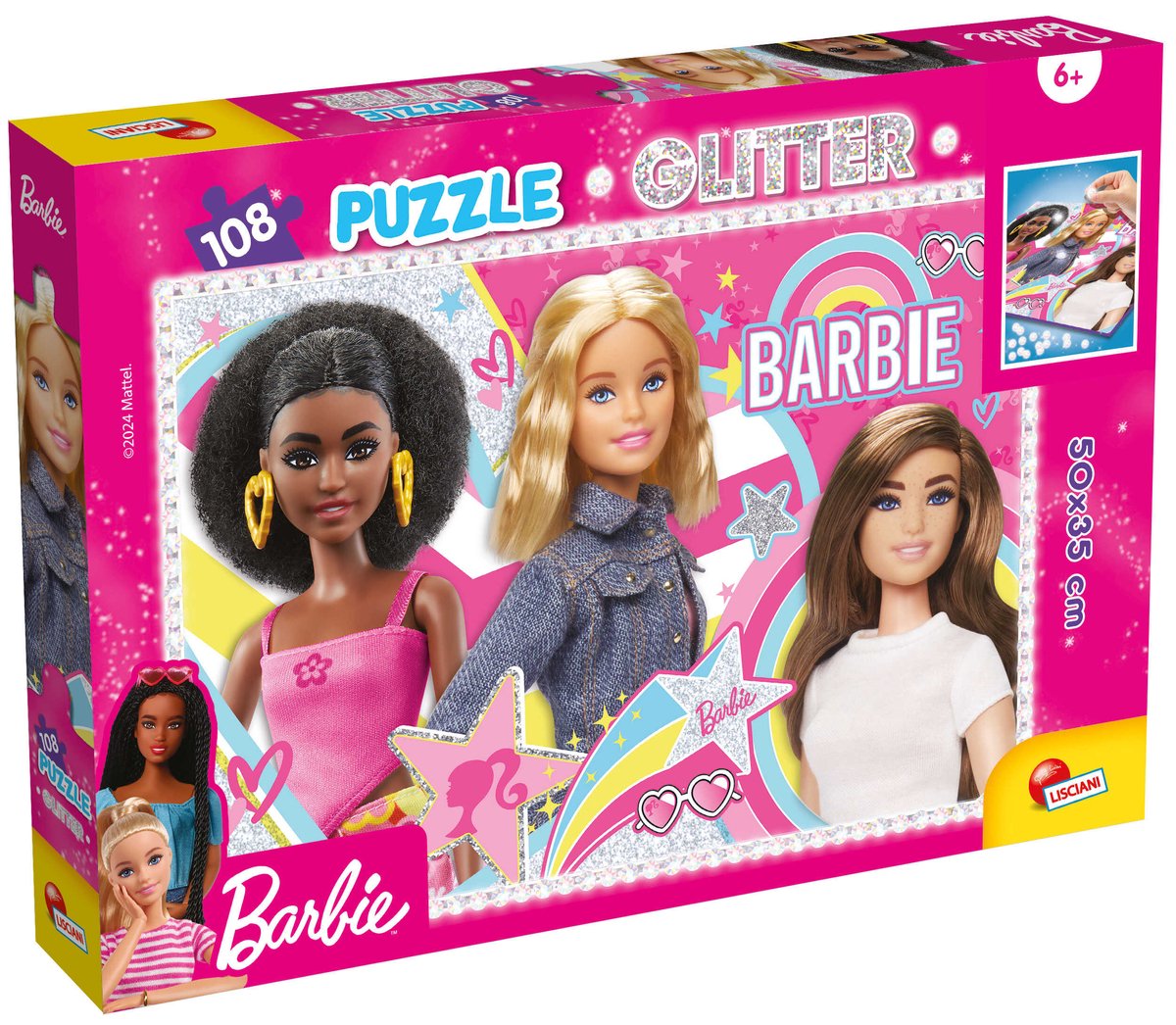 Lisciani - Barbie - glitter puzzel - best friend forever! - 108 stukjes