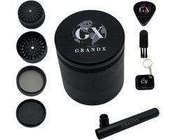 Grand X - Grinder - WietPro - 5 Lagen - Metaal - Zwart - Volledige Grind Set - Kruidenmaler - Crusher