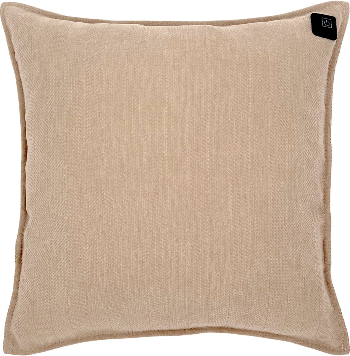 Warmpi® Draadloos Warmtekussen incl Warmpi® Powerbank (10.000mah) - Chenille Beige - Elektrisch Verwarmd sierkussen heeft ook kabel van 3m voor opwarming via stopcontact of USB Poort - 3 standen - Afmeting 45x45cm - oplaadbaar infrarood kussen