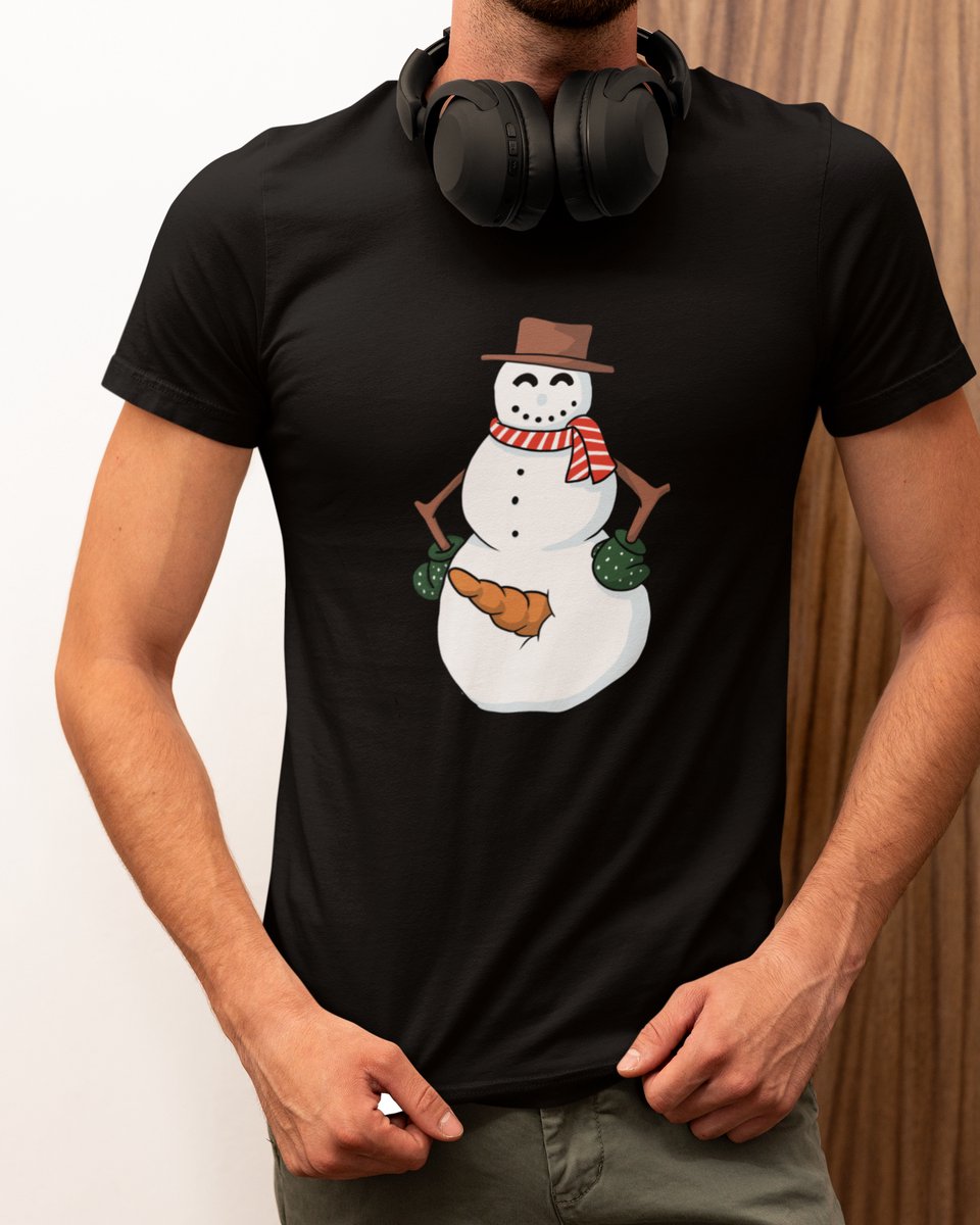 Funny Snowman Kerst - Kerst T-shirt Zwart - Grappig T-shirt - Maat S - Kerst Cadeau Mannen - Limited Edition