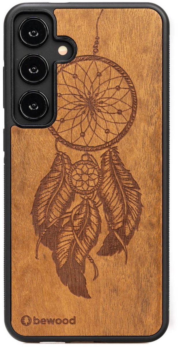 Bewood – Houten hoes – voor Samsung Galaxy S24 Plus – Imbuia hout – Dromenvanger
