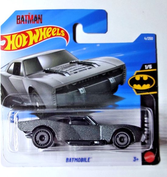 HOT WHEELS BATMOBILE MOVIE EDITION GREY 4/250 BATMAN 1/5 SHORT CARD