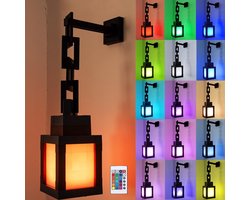 Nachtlampje - LED lantaarn nachtlampje - USB oplaadbaar - Bedlamp - RGB 16-kleuren nachtlampje - Met afstandsbediening - Diamond Light - Kleurveranderend licht - Decoratieve kamerlamp - Een cadeau voor gamers en technologie-enthousiastelingen - Zwart