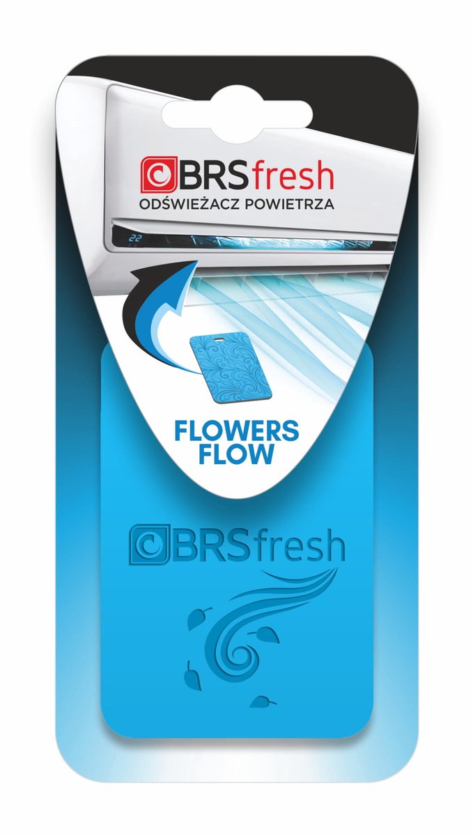 BRS FRESH Luchtverfrisser voor Airco binnenunit - 1 Stuk - Geur: Flowers Flow - Geurhanger voor Thuis & Auto - Langdurige Polymeer Geur