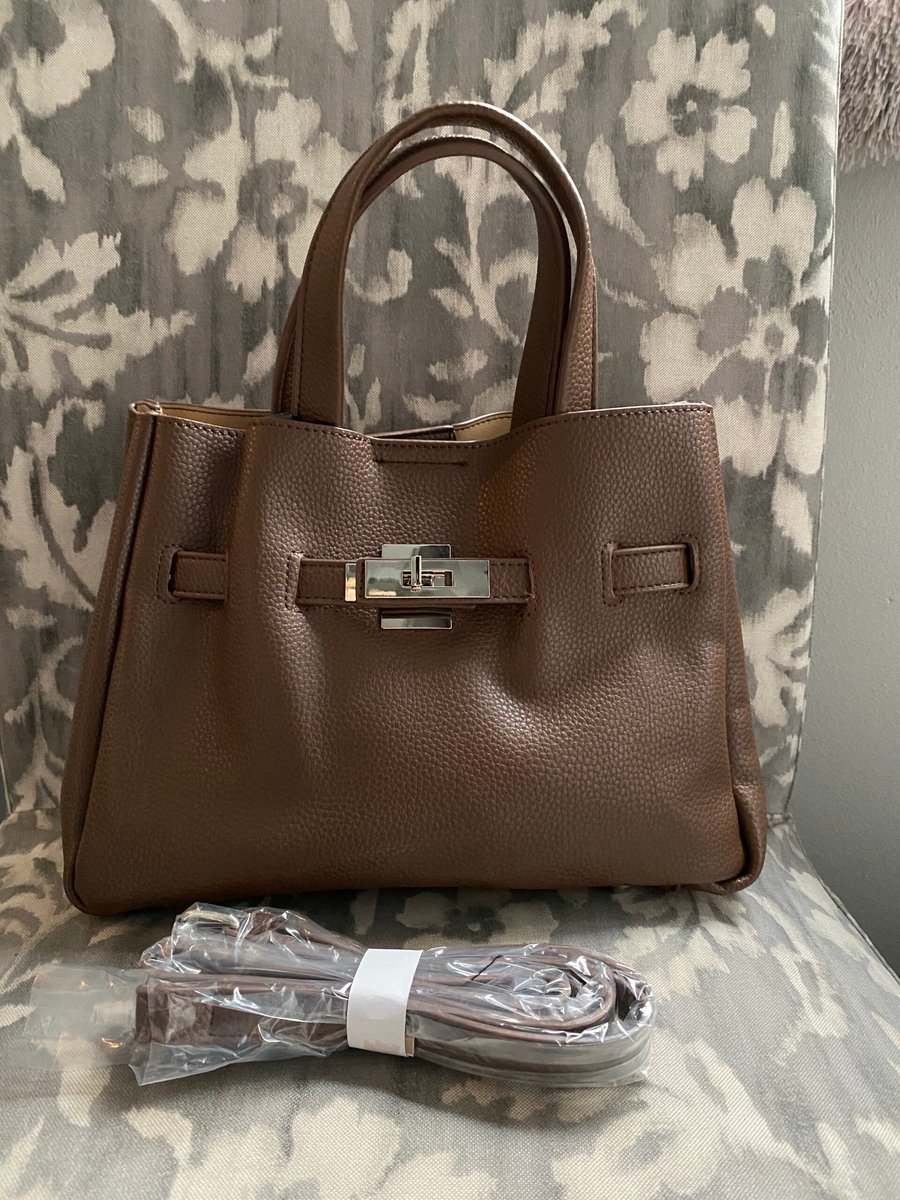 dames tas inspired handtas bruin - lady bag brown - goede kwaliteit - gouden details - cadeau - moeder - dochter