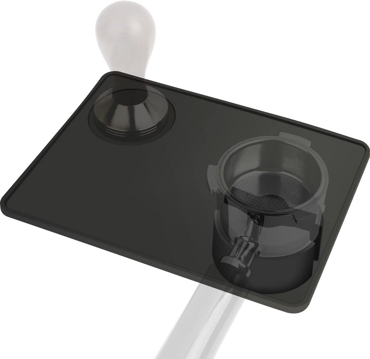 CSGoods - Espresso Sabotage Mat met Portafilter Houder - Voedselveilige Siliconen Koffiemat - Anti-Slip - Barista Tool - Thuis Keuken Kantoor - Sage Breville Portafilter