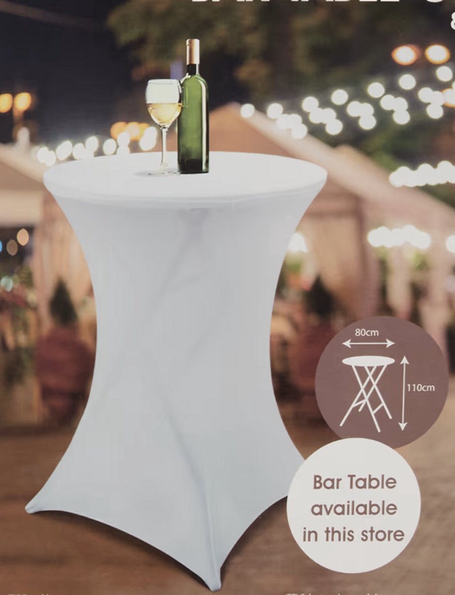 Sta tafelhoes | Bar Table Cover | Wit | Tafelrok