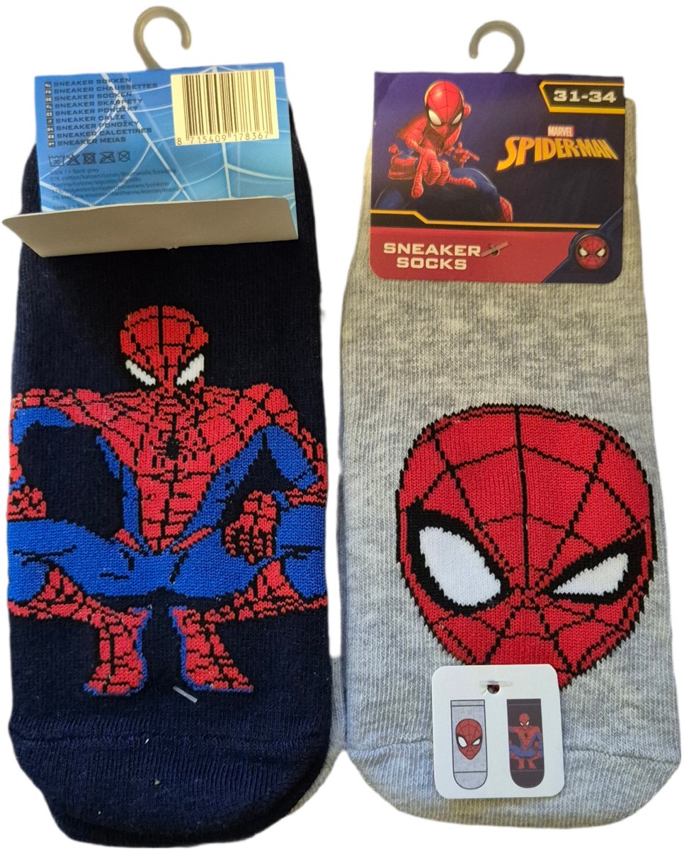 spiderman sneakersoks 2 pack 27/30