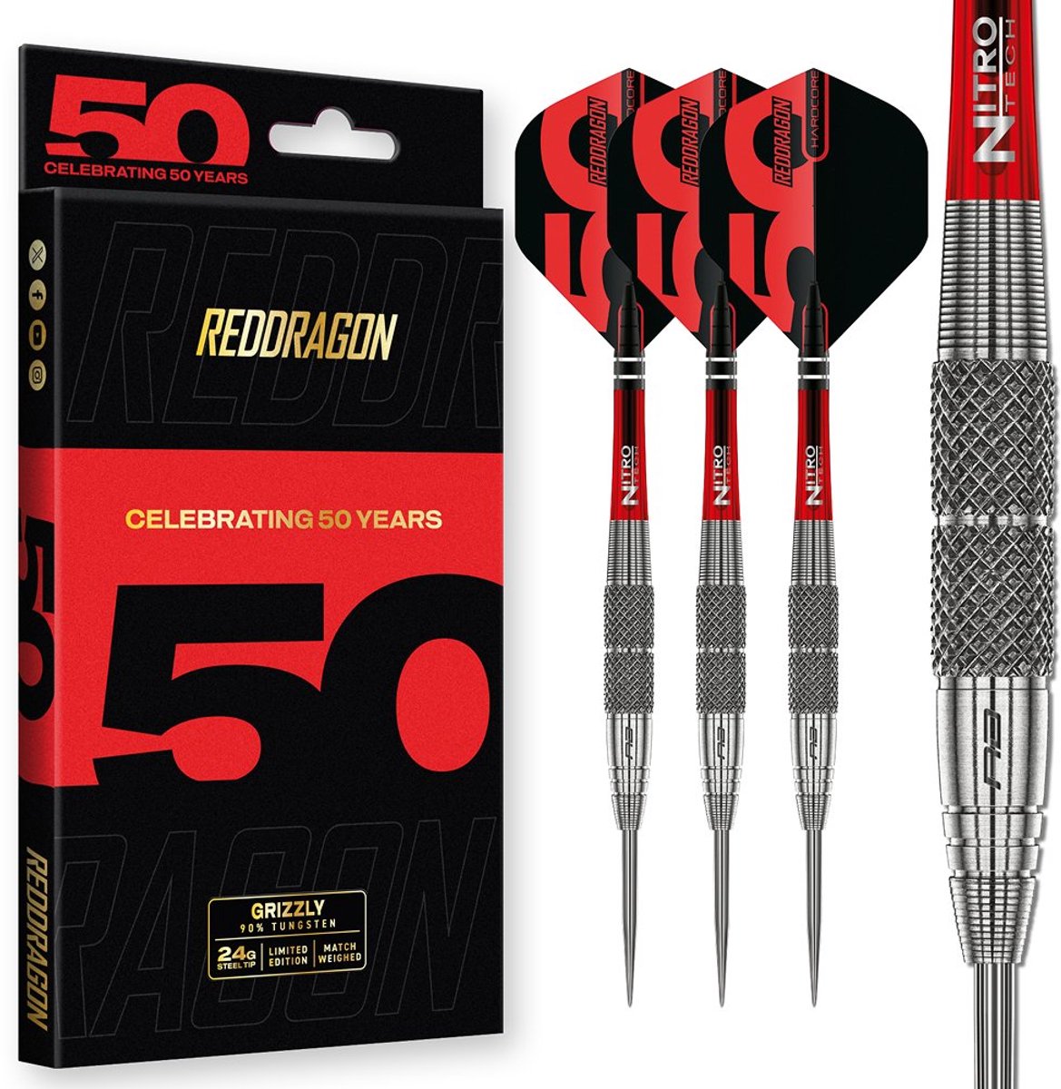 Red Dragon Grizzly 2 Anniversary Limited Edition 85% - Dartpijlen