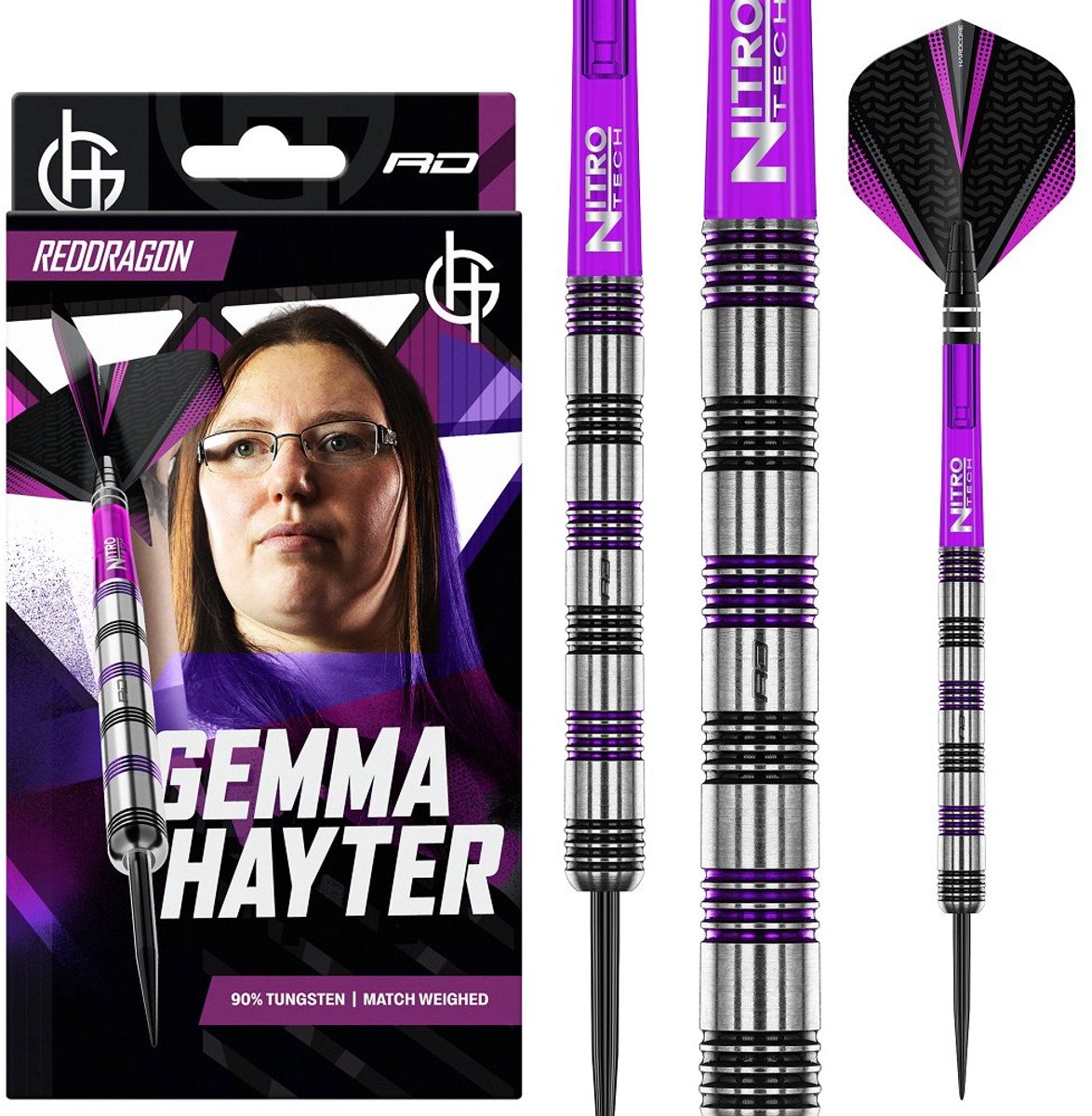 Red Dragon Gemma Hayter 90% - Dartpijlen