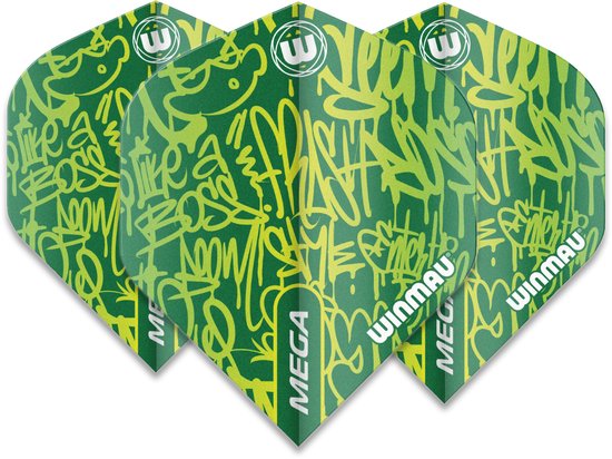 Winmau Mega Standard Graphic Green - Dart Flights