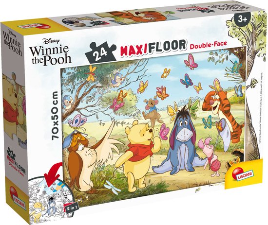 Lisciani - Puzzle - Disney Winnie The Pooh - Maxi puzzle de sol 24 pièces