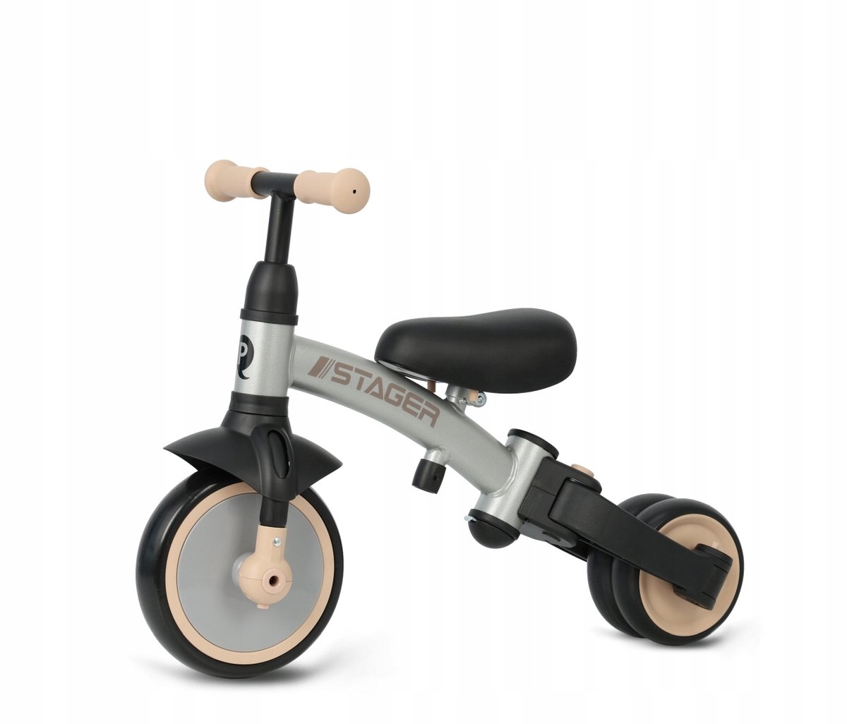 Qplay Stager Driewieler met Duwstang - Peuterfiets 3-in-1 Opvouwbaar - Groen
