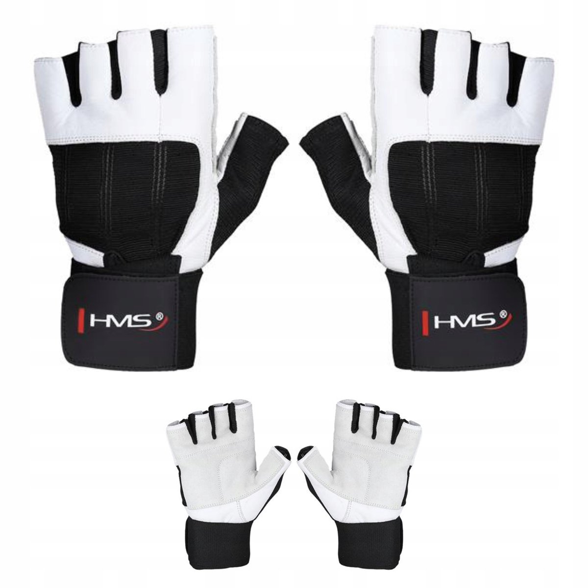 HMS XXL Fitness Handschoenen met Polsbescherming - Leer & Mesh