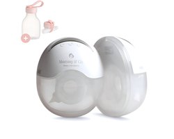 Mommy&Co – Dubbele Elektrische Draadloze Borstkolf + Gratis Siliconen Bewaarflesje – Handsfree Breast Pump – Draagbaar – Comfortabel – Krachtige Motor – LED Display