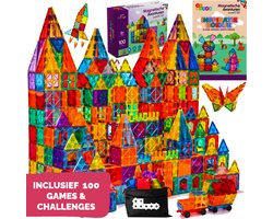 Product afbeelding van By Baboo® Magnetic Tiles XL Pakket - Magna Magnetische Tegels Speelgoed - Magnetisch Bouwspeelgoed Sinterklaas Cadeau Jongens Meisjes Constructie - Mind Educatief Montessori Kinderspeelgoed 3 Jaar, 4 jaar, 5 jaar, 6 jaar, 7 jaar, 8 jaar, 9 jaar