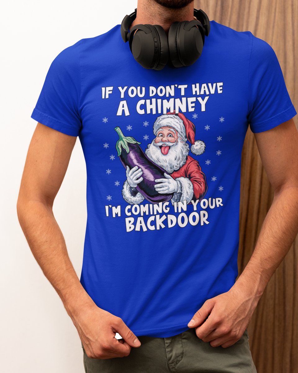 Coming in your Backdoor Kerst - Kerst T-shirt Blauw - Grappig T-shirt - Maat XL - Kerst Cadeau Mannen - Limited Edition