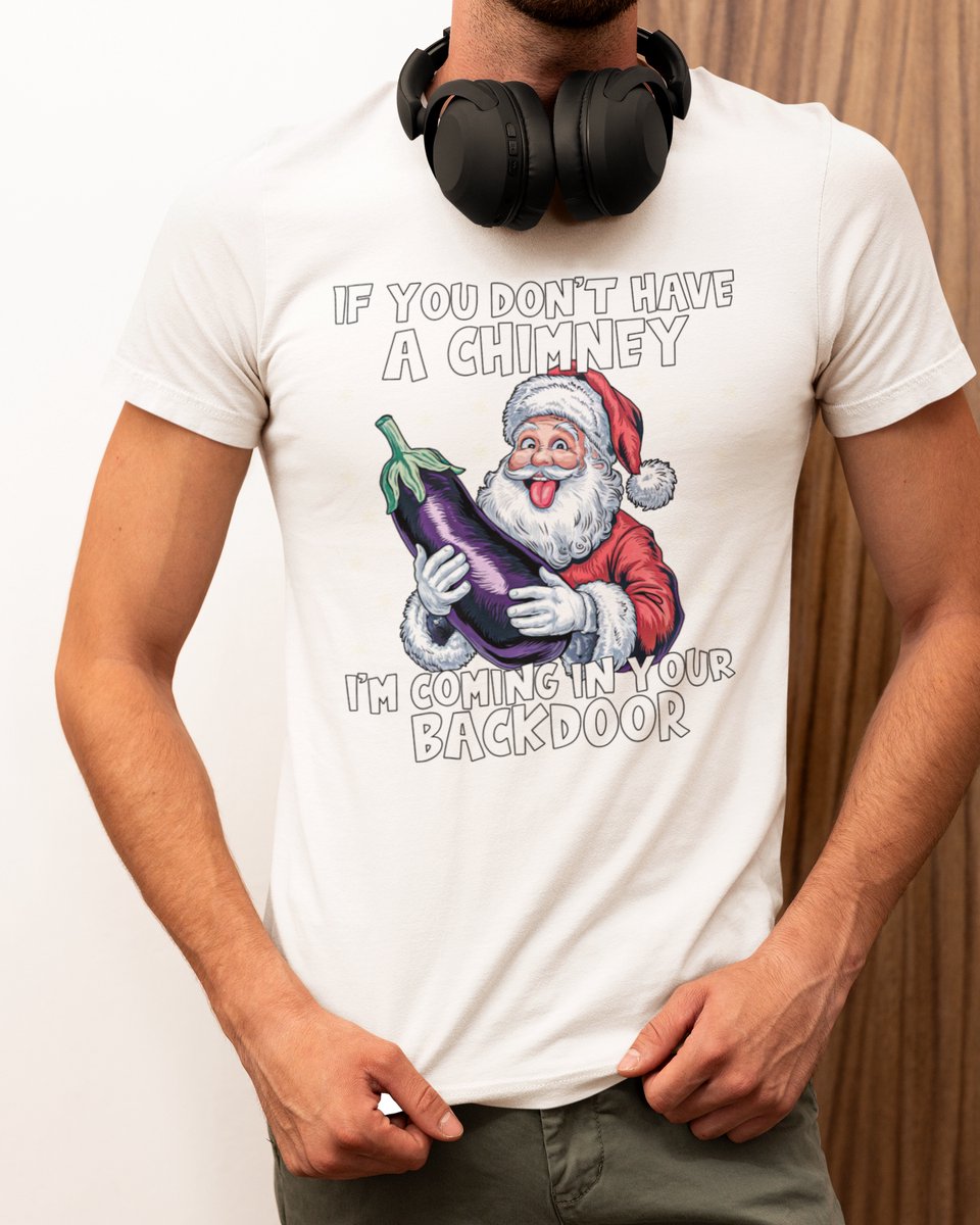 Coming in your Backdoor Kerst - Kerst T-shirt Wit - Grappig T-shirt - Maat XL - Kerst Cadeau Mannen - Limited Edition