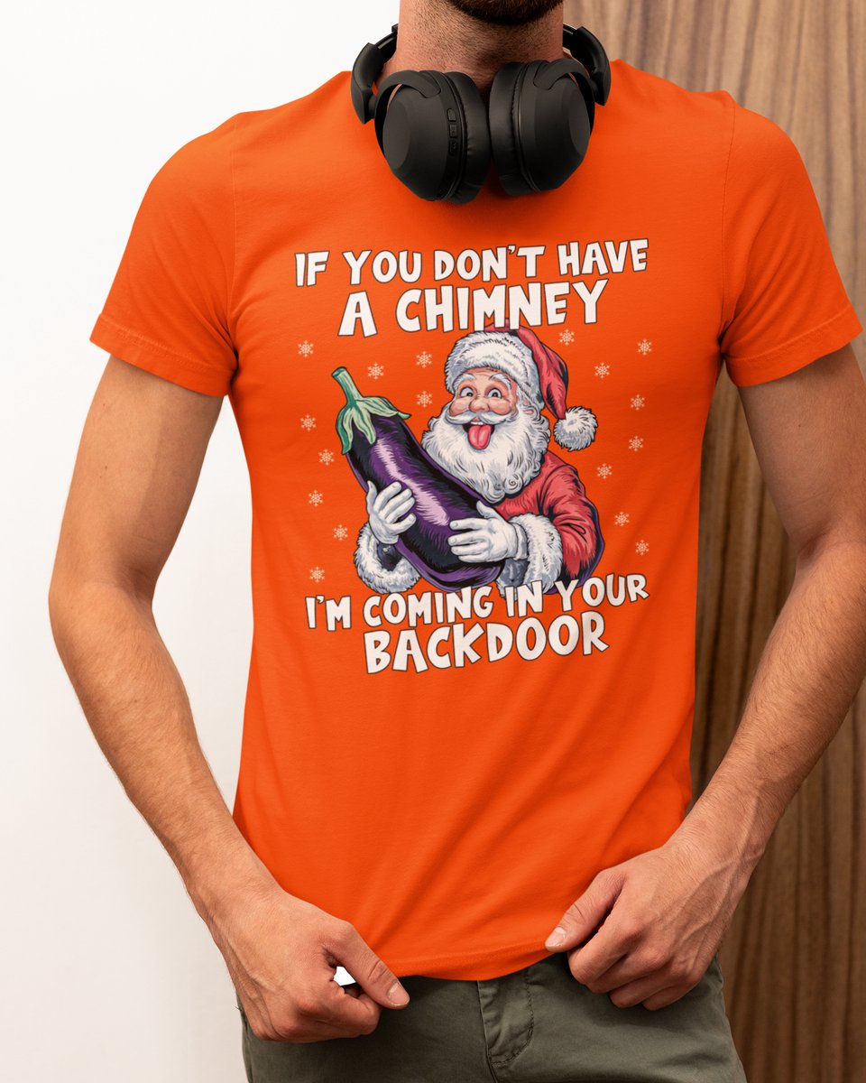 Coming in your Backdoor Kerst - Kerst T-shirt Oranje - Grappig T-shirt - Maat XXL - Kerst Cadeau Mannen - Limited Edition