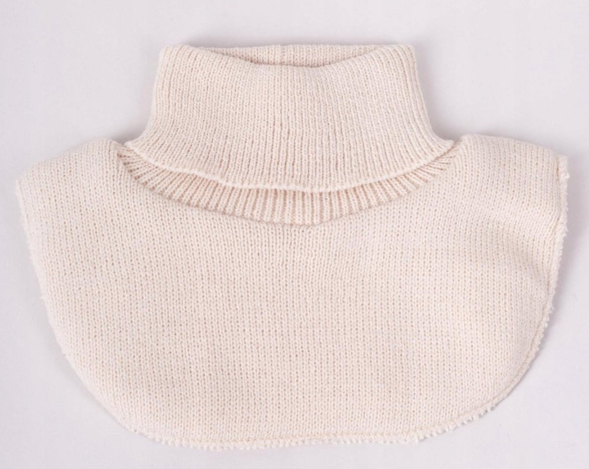 Kinder Nekwarmer met Golf, 2 Lagen Polar, Beige, 4-10 jaar