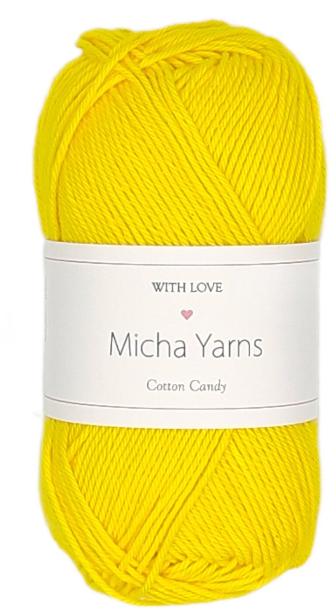 Micha Yarns - 100% katoen haakgaren - 5 bollen haakkatoen - 5 x 50gram - 170meter per bol - Zonnebloem Geel (004)