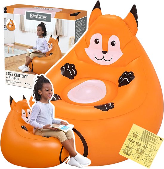 Bestway Opblaasbare Fauteuil Vos met Rugleuning - Kind & Tiener van Bestway — afbeelding 2