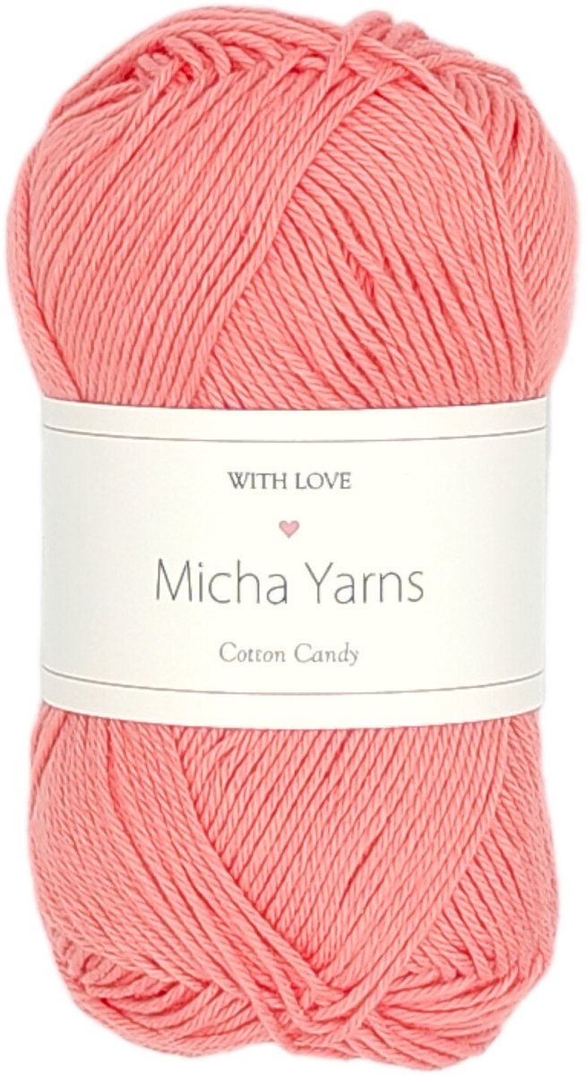 Micha Yarns - 100% katoen haakgaren - 5 bollen haakkatoen - 5 x 50gram - 170meter per bol - Koraal (023)