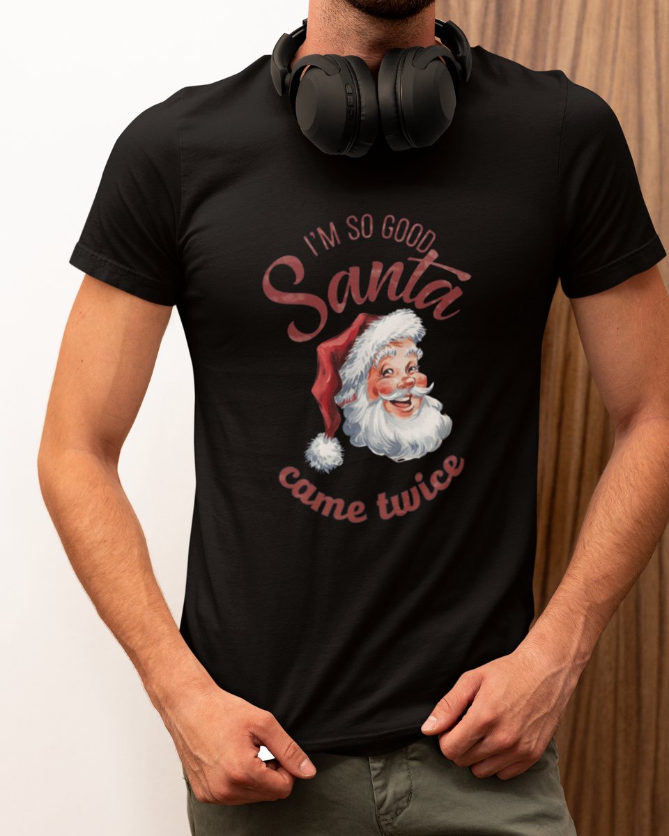 Santa Came Twice Kerst - Kerst T-shirt Zwart - Grappig T-shirt - Maat M - Kerst Cadeau Mannen - Limited Edition