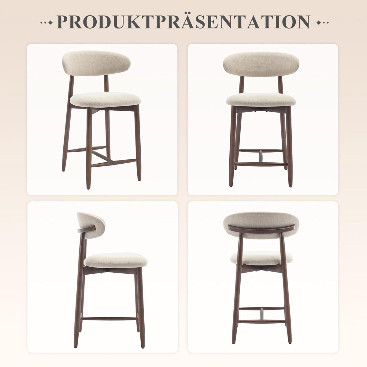 Set van 2 Design Barkrukken met Rugleuning - – Luxe, Comfort & Tijdloze - Medahomestore