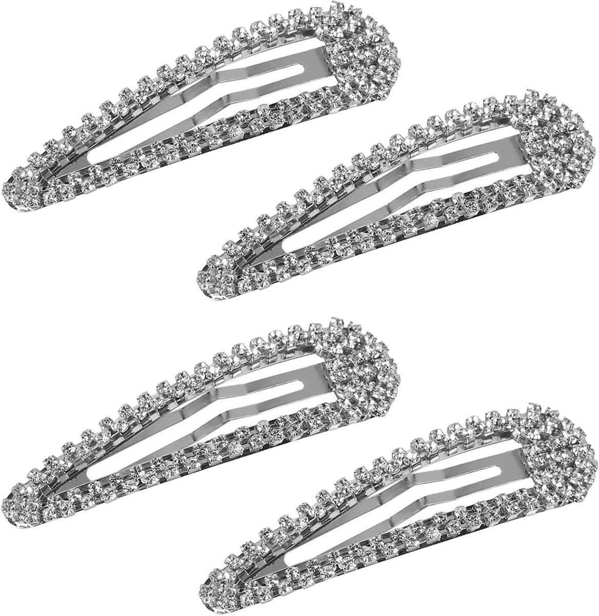 4 STKS Strass Snap Haar Clip met Strass Shining voor Vrouwen