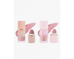 2 Stuks Blush (Roze-Rode lijnen) Voor Wangen, Vloeibare Rouge Nieuwe Schattige Blusher Natuurlijke Langdurige Reparatie Waterdichte Make-Up Dagelijkse Schoonheidscosmetica.