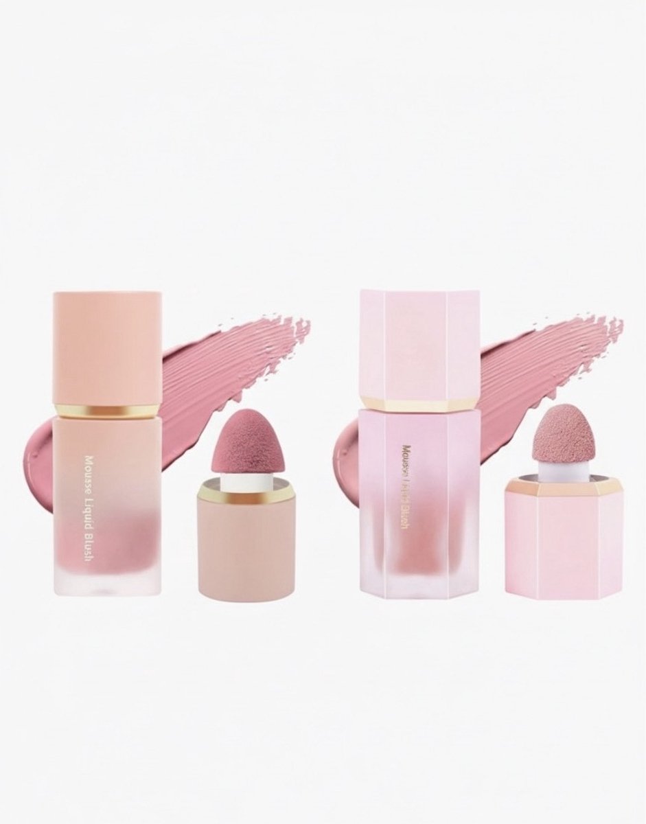 2 Stuks Blush (Roze-Rode lijnen) Voor Wangen, Vloeibare Rouge Nieuwe Schattige Blusher Natuurlijke Langdurige Reparatie Waterdichte Make-Up Dagelijkse Schoonheidscosmetica.