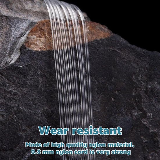 200M Transparante Ultra Sterke Vislijn - 0.8mm Nylon Draad - Elastische Draad voor Armband - Inclusief 100 Aluminium Krimpkappen voor DIY, Vissen, Handwerk, Sieraden. — afbeelding 4