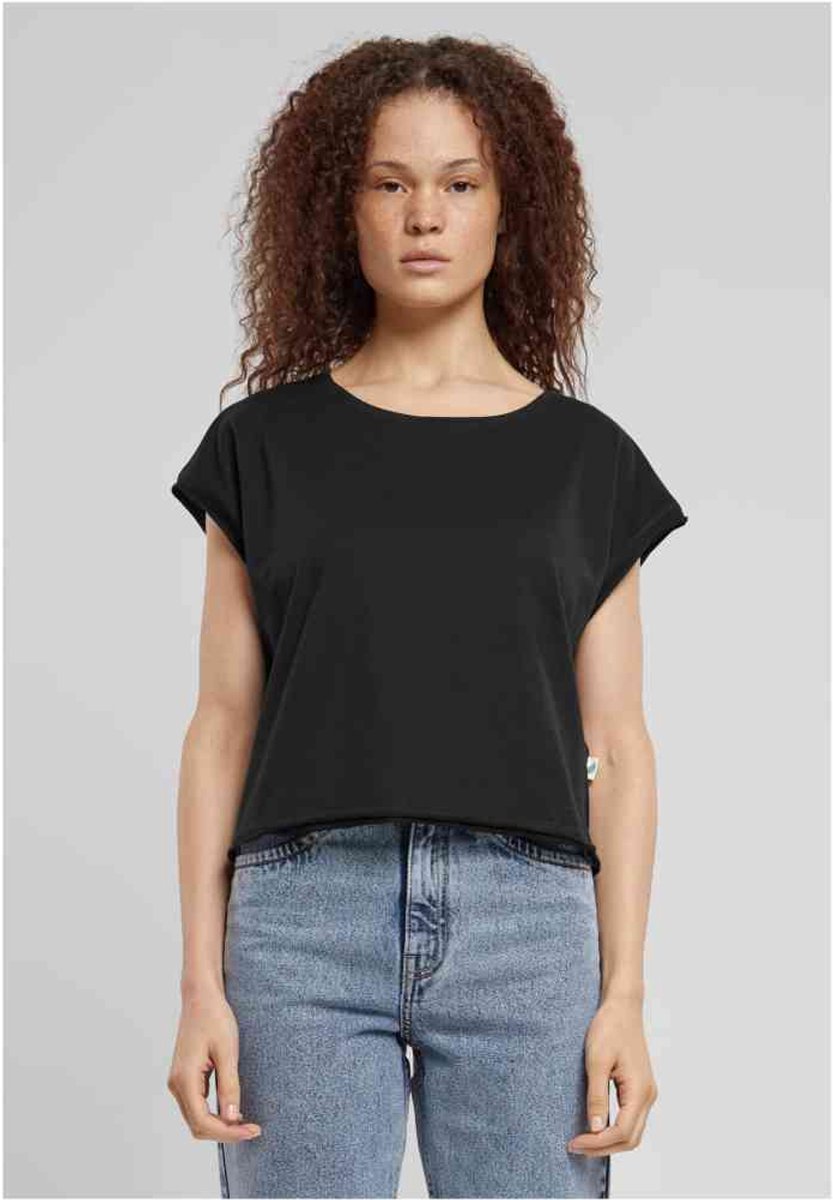 Urban Classics Organic Open Edge Dames Tshirt 5XL Zwart