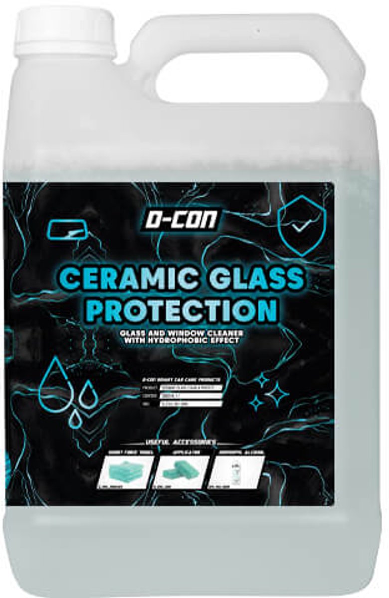 D CON CERAMIC GLASS CLEAN PROTECT REGEN WATER AFSTOTEND 5L