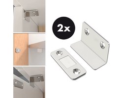 Actie4you® - Magneetsnapper - 2 Sets - Magnetische Deurdranger - Deur magneet - Kast magneet - Deurvanger – Zilver Kleur