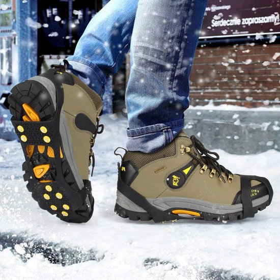 1 paar Schoenspikes - Sneeuwkettingen - Anti Slip Sneeuwzolen met Sneeuwkettingen - Veilig lopen op Sneeuw en IJs - Maat L, Schoenmaat 40-44 - Met 10 Spikes voor extra grip - Antislipzool IJssneeuwketting voor laarzen