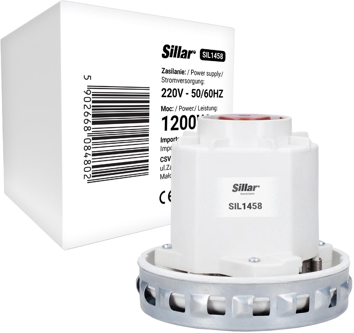Sillar, stofzuigermotor 1200W - 2-turbine - vervanging - geschikt voor stofzuiger Karcher PUZZI NT WD Zelmer AEG Amica - 220V - 50/60Hz